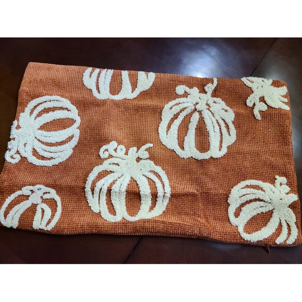 Fall Pillow Cover Pumpkin Decor Farmhouse Cottage Thanksgiving Accent Throw Case